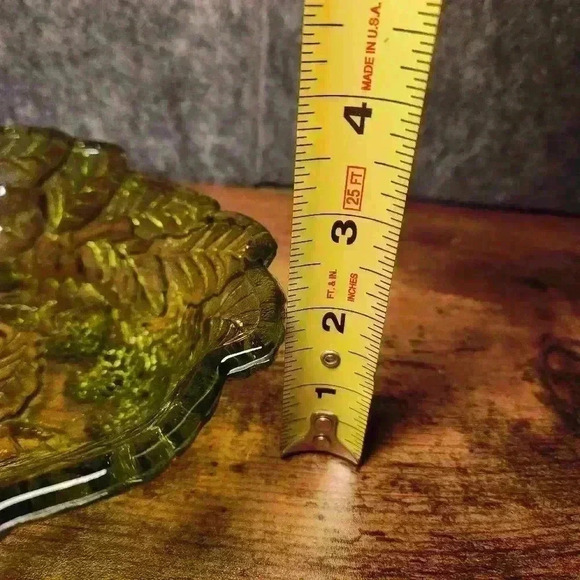 Vintage Indiana Glass Company Loganberry Green Glass Candy Trinket Dish - Picture 6 of 6